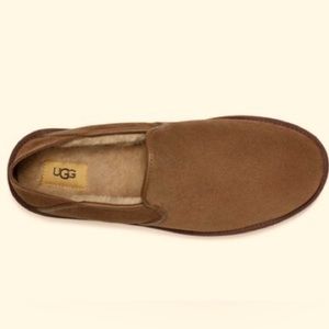 NWT - UGG Chestnut Brown Cooke Leather Loafer Slippers Moccasins - Men’s Size 9